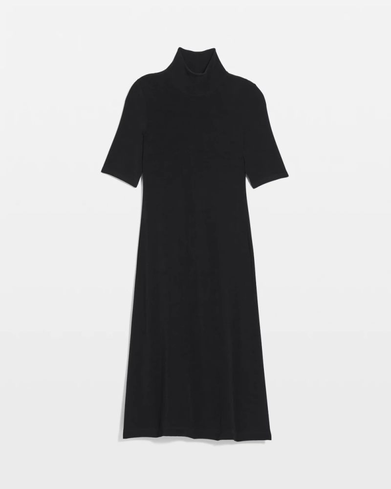 Chicos Travelers™ Mockneck Midi Dress - TRAVELERS BLACK