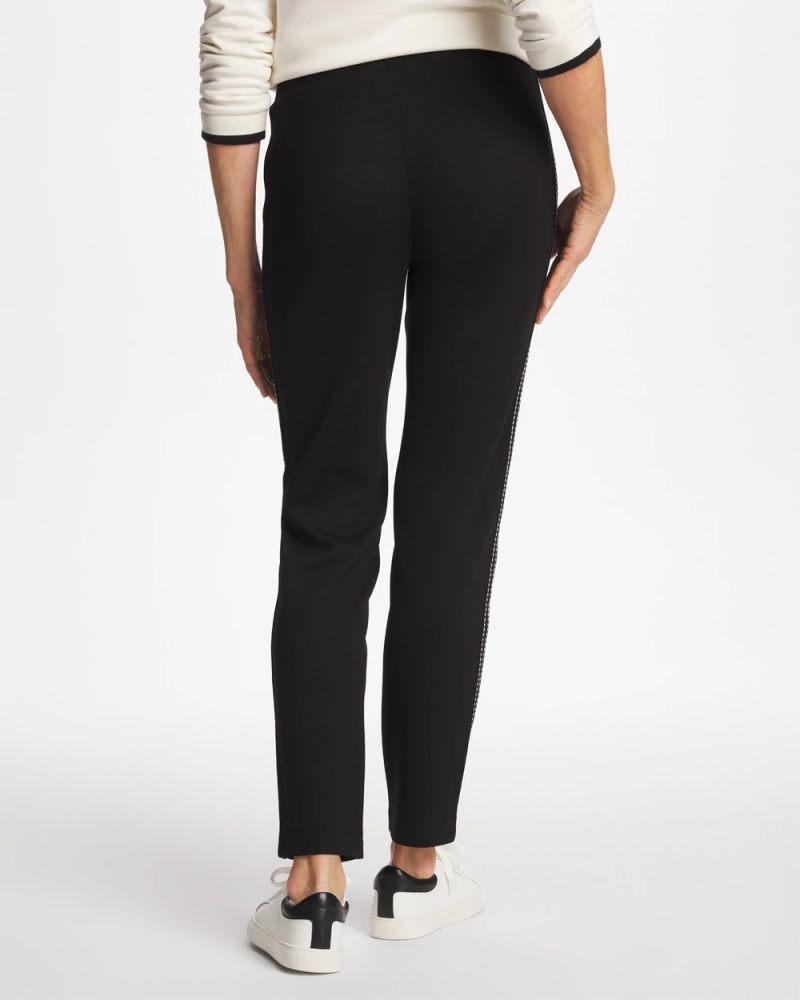 Chicos Zenergy® Double-Knit Pick Stitch Ankle Pants - BLACK