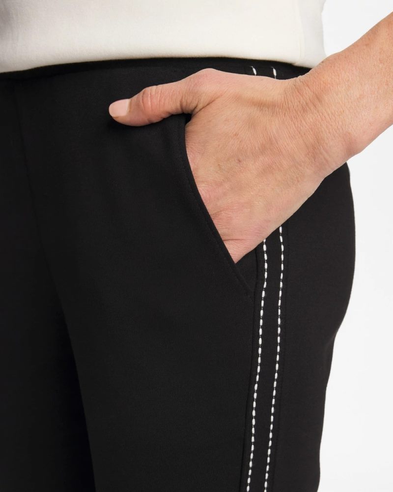 Chicos Zenergy® Double-Knit Pick Stitch Ankle Pants - BLACK