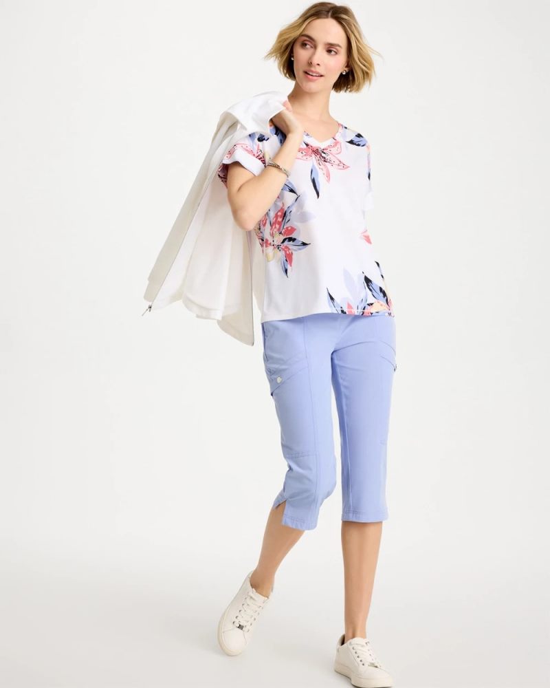 Chicos Zenergy® Lily Drop Shoulder Tee - CALYPSO CORAL