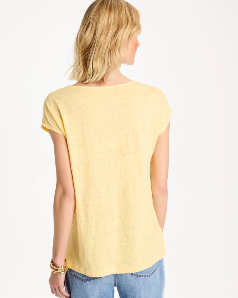 Chicos Linen Dolman Tee - GOLDEN HAZE