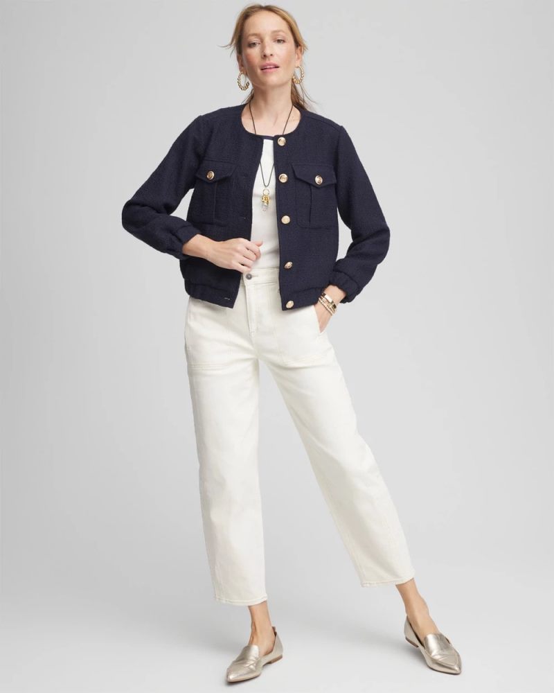 Chicos Tweed Lady Jacket - MIDNIGHT WATERS
