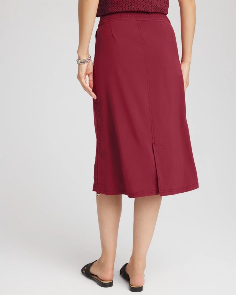 Chicos Zenergy® UPF Bungee-Hem Pull-On Skirt - RUSSET RED