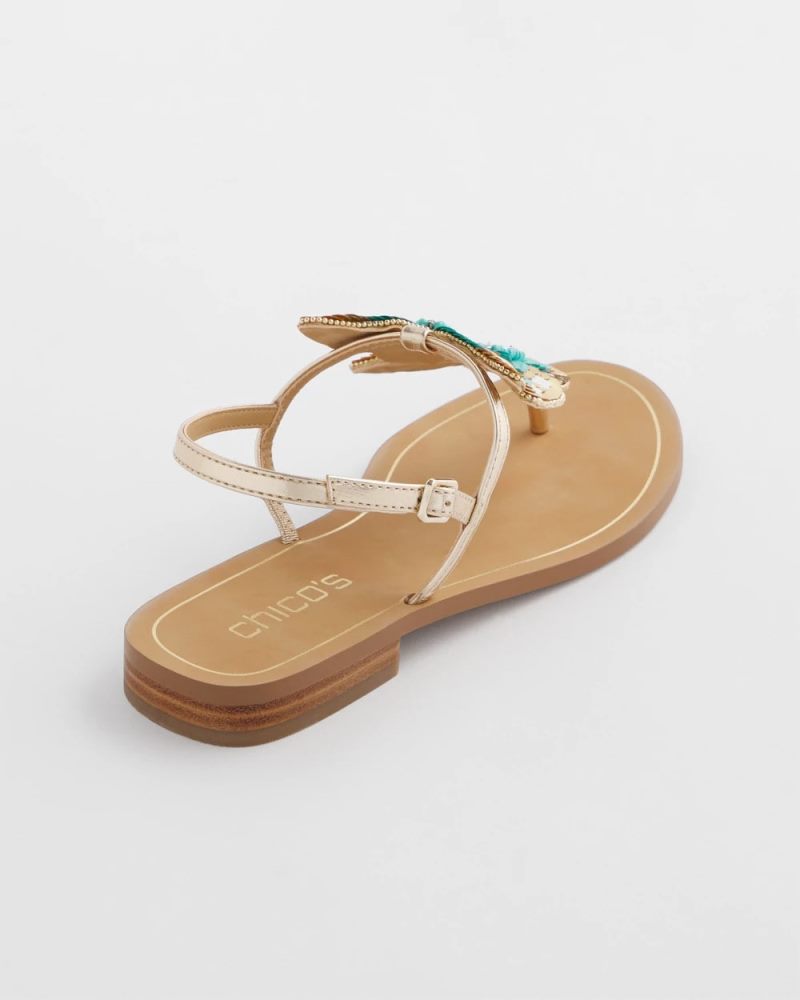 Chicos Butterfly T-Strap Sandal - METALLIC MULTI