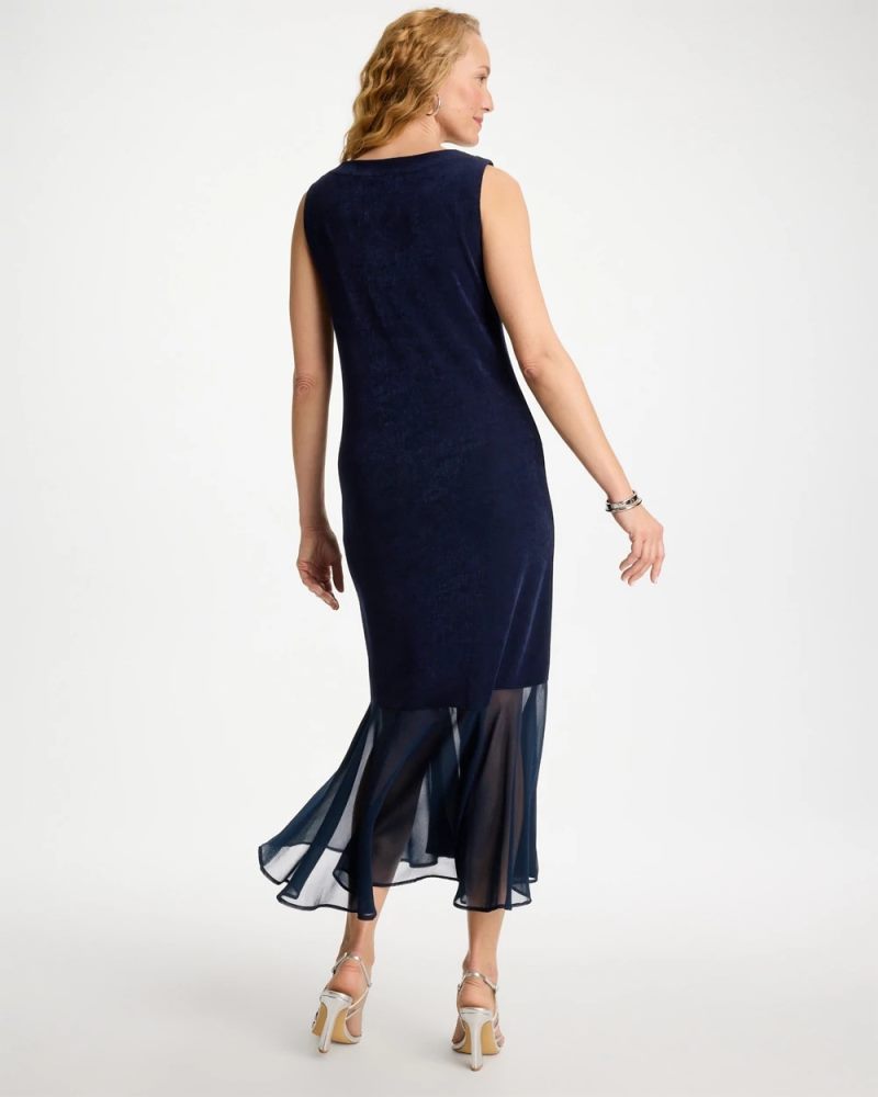 Chicos Travelers™ Chiffon Hem Dress - TRAVELERS INDIA INK