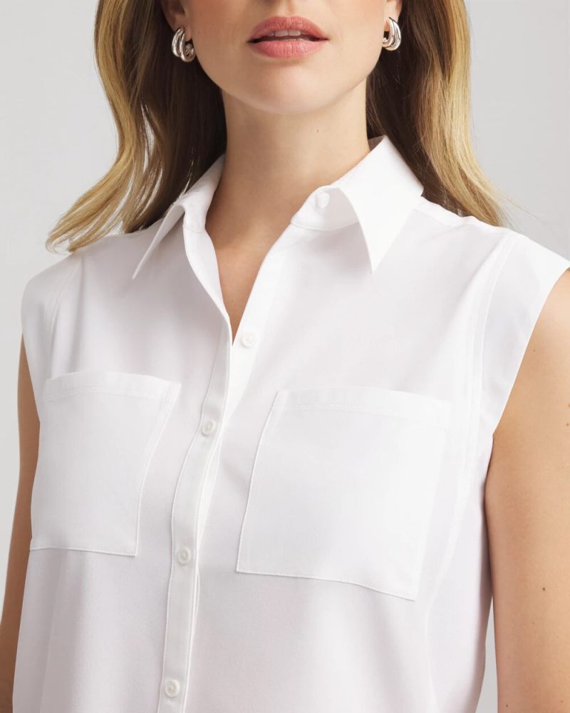 Chicos Zenergy® UPF Rib Mix Top - ALABASTER