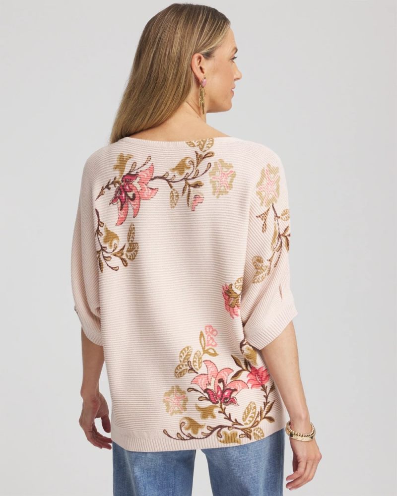 Chicos Ribbed Combed Cotton Sweater - MULTI