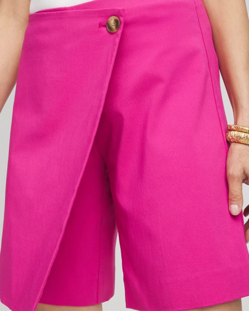 Chicos Brigitte™ Pull-On Asymmetrical Wrap Skort - CRUSHED BERRIES