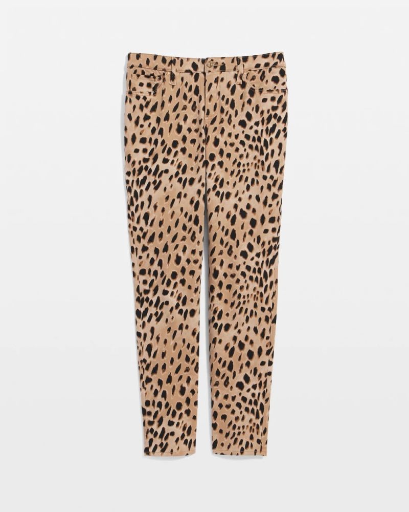 Chicos Leopard Girlfriend Slim Ankle Jeans - CARAMEL APPLE