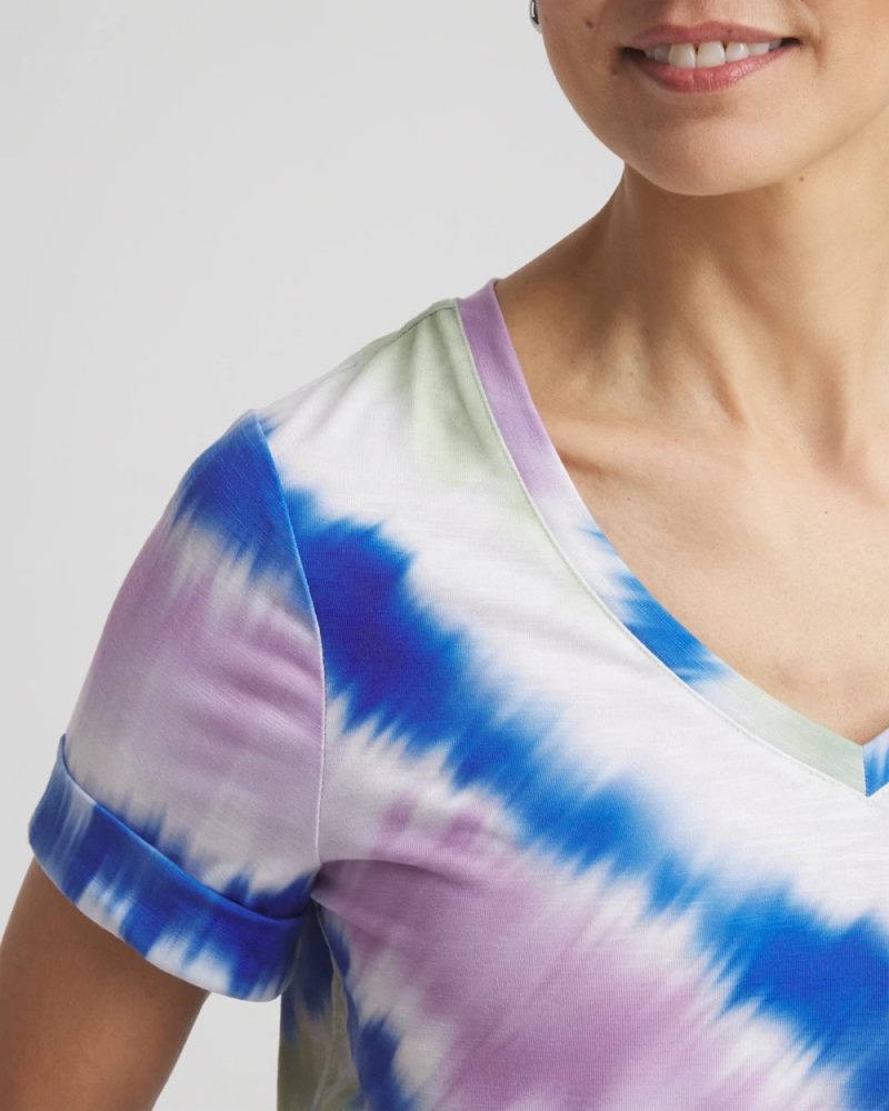 Chicos Zenergy® Tie-Dye V-Neck Tee - MOROCCAN MINT