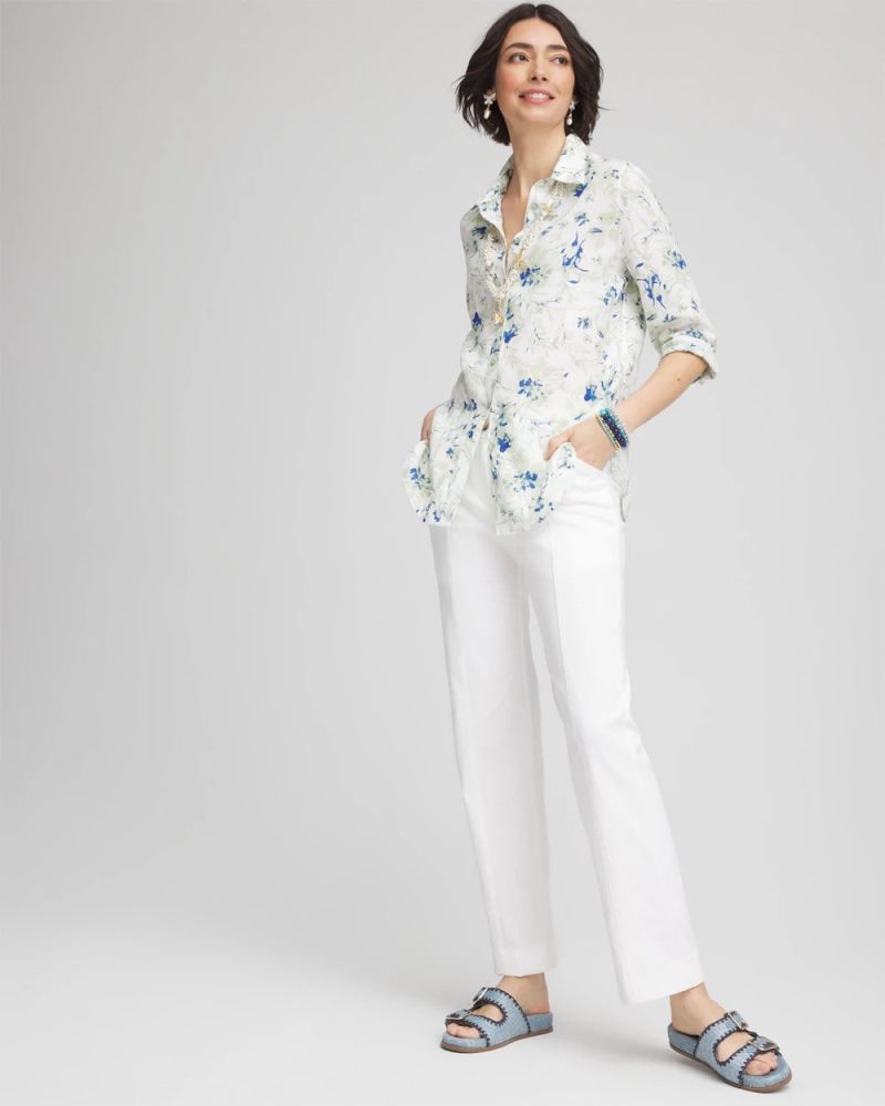 Chicos Emme Straight Ankle Pants - ALABASTER
