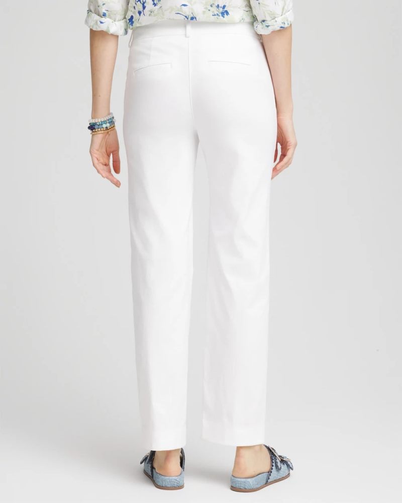 Chicos Emme Straight Ankle Pants - ALABASTER