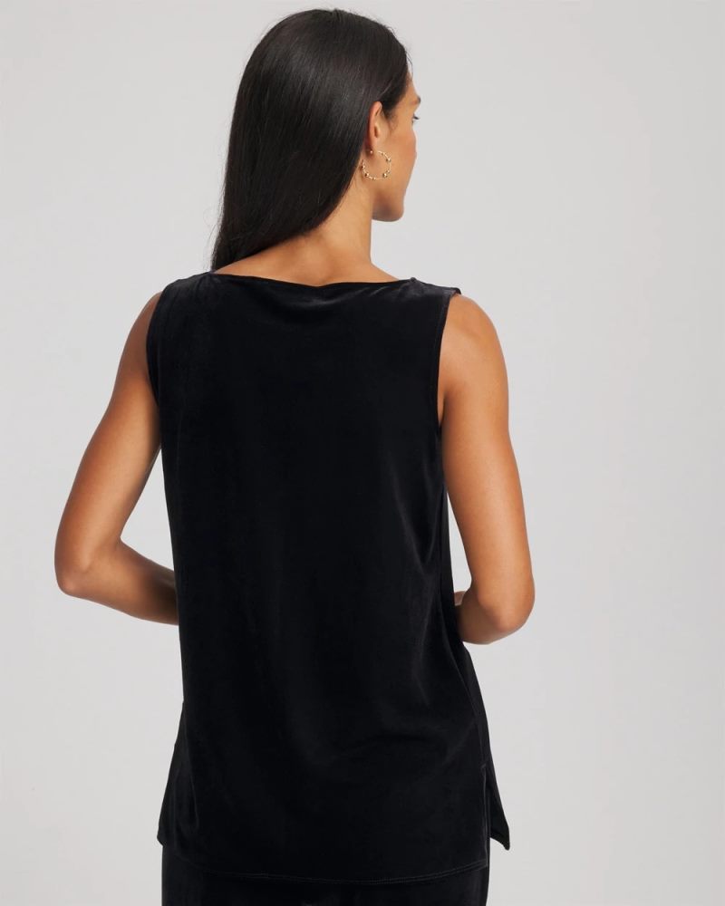 Chicos Travelers™ Velvet Side-Slit Tank - TRAVELERS BLACK