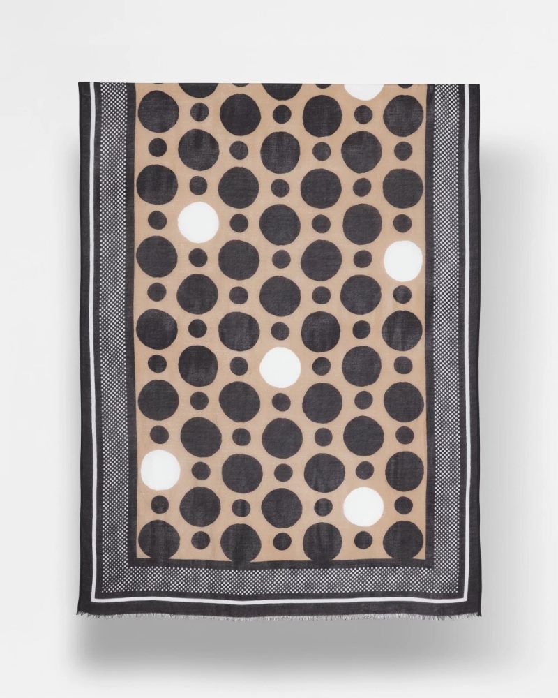 Chicos Global Dots Oblong Scarf - BLACK