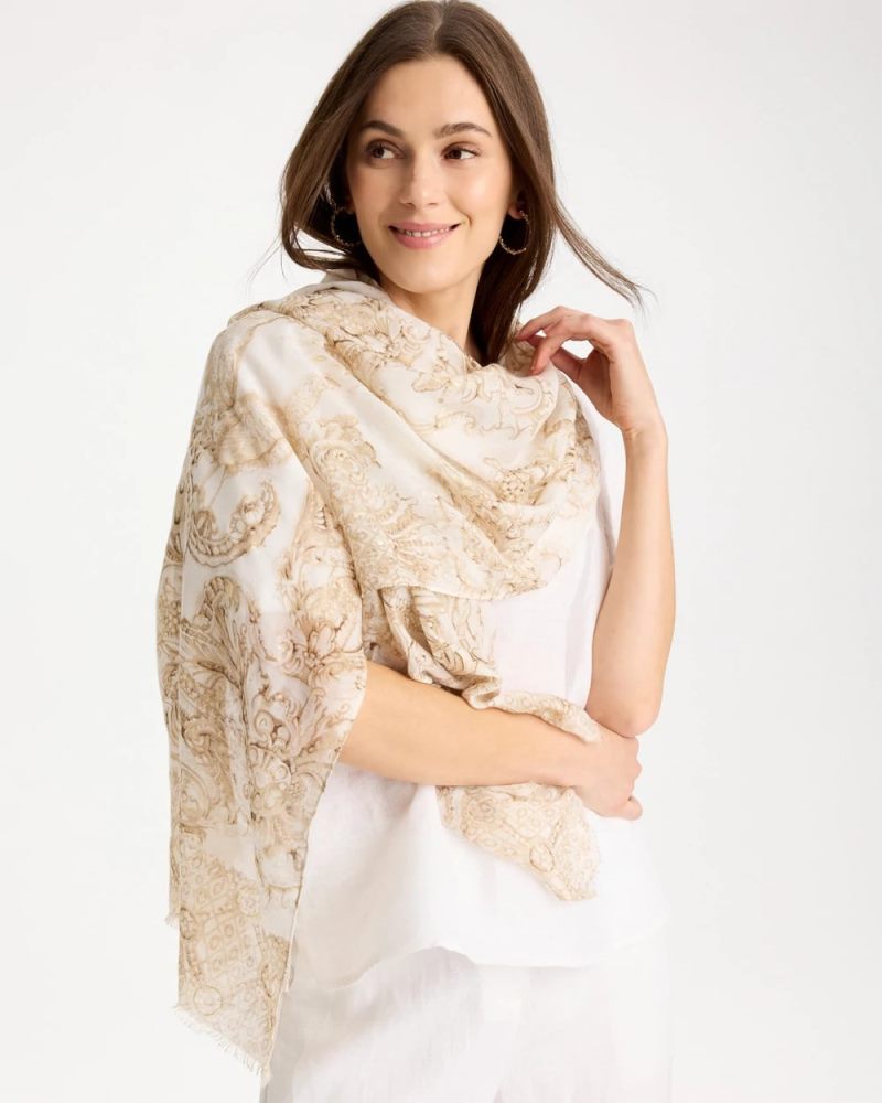 Chicos Foiled Oblong Scarf - NEUTRAL