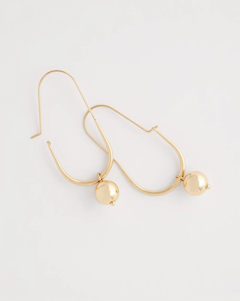 Chicos Gold Bead Threader Earrings - GOLD