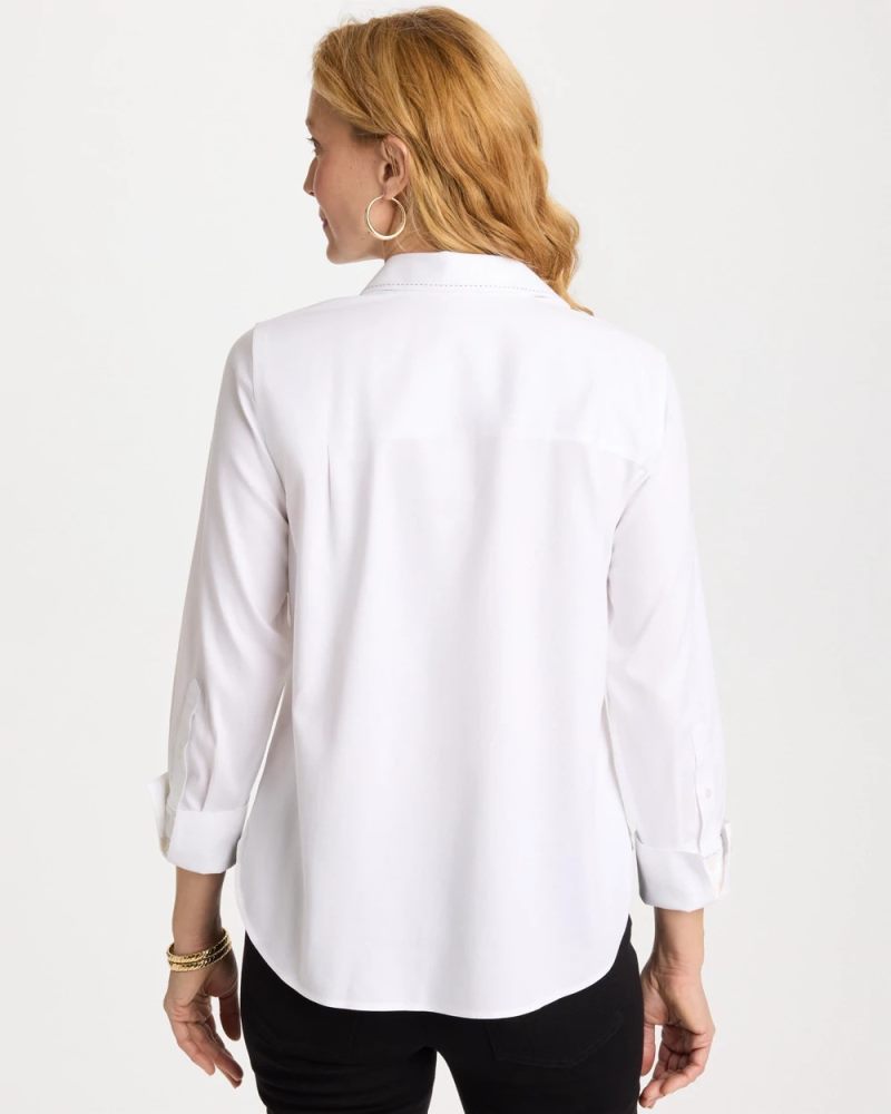 Chicos No Iron Stretch Shirt - OPTIC WHITE