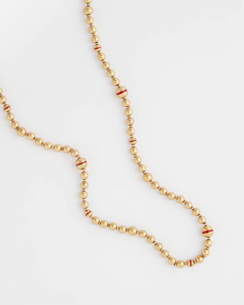 Chicos Art Deco Beaded Necklace - GOLD