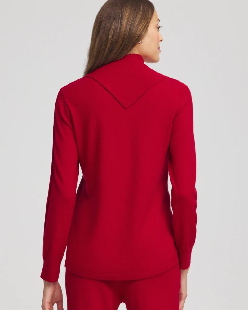 Chicos Zenergy® Luxe Envelope Neck Sweater - CARMINE RED