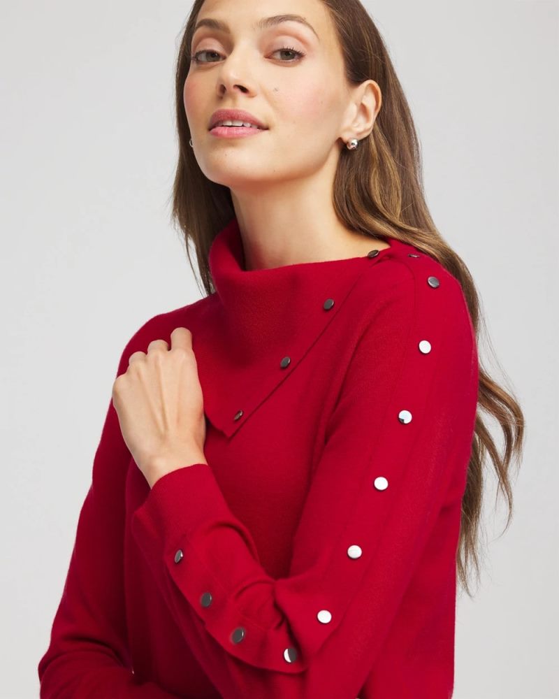 Chicos Zenergy® Luxe Envelope Neck Sweater - CARMINE RED
