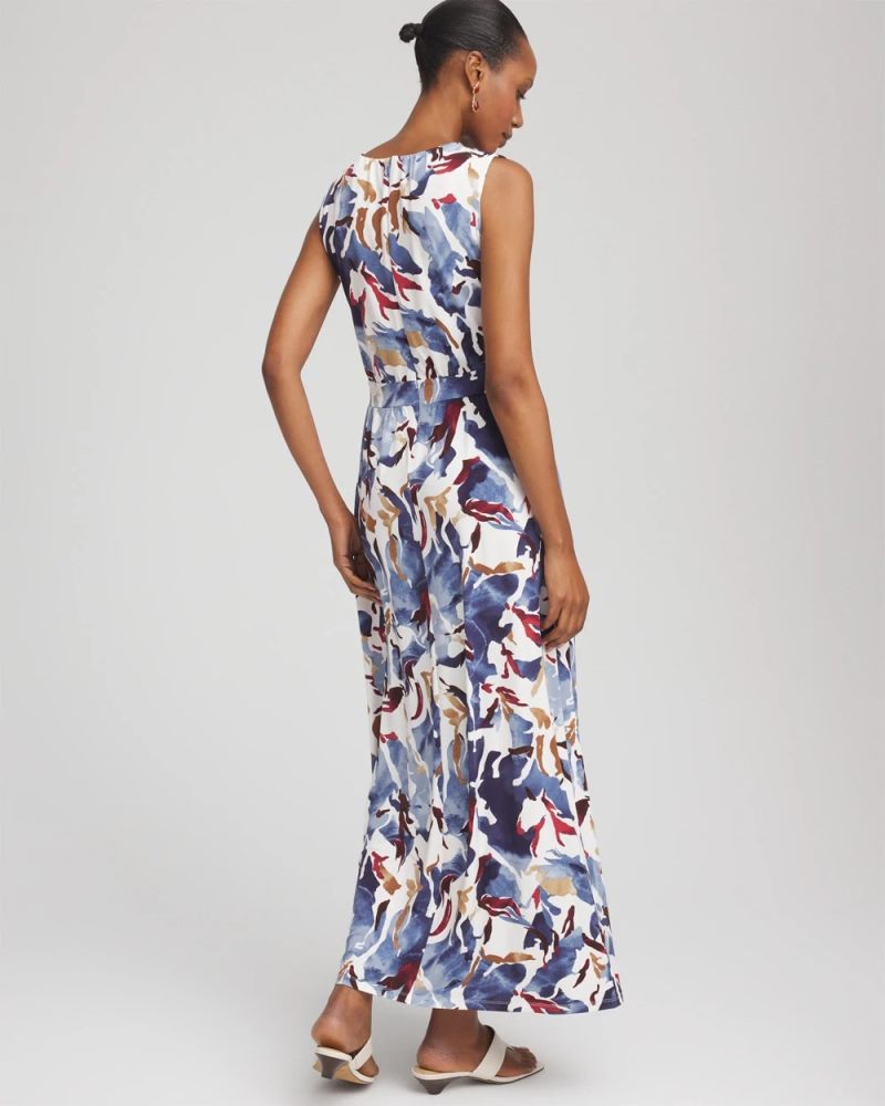 Chicos Sleeveless Jersey Knit Maxi Dress - BLUE LOTUS