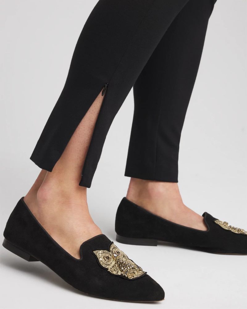 Chicos Juliet Slim Zip-Ankle Leggings - BLACK