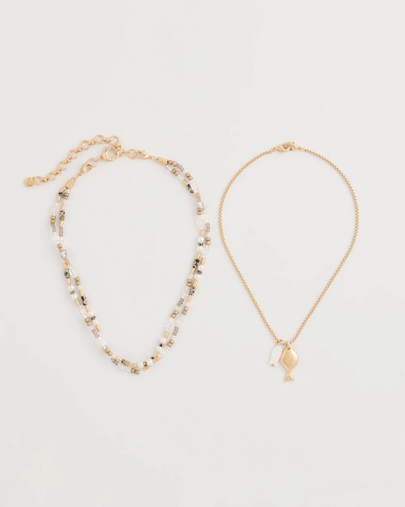 Chicos Neutral Jasper Shell Short Necklace - NEUTRAL
