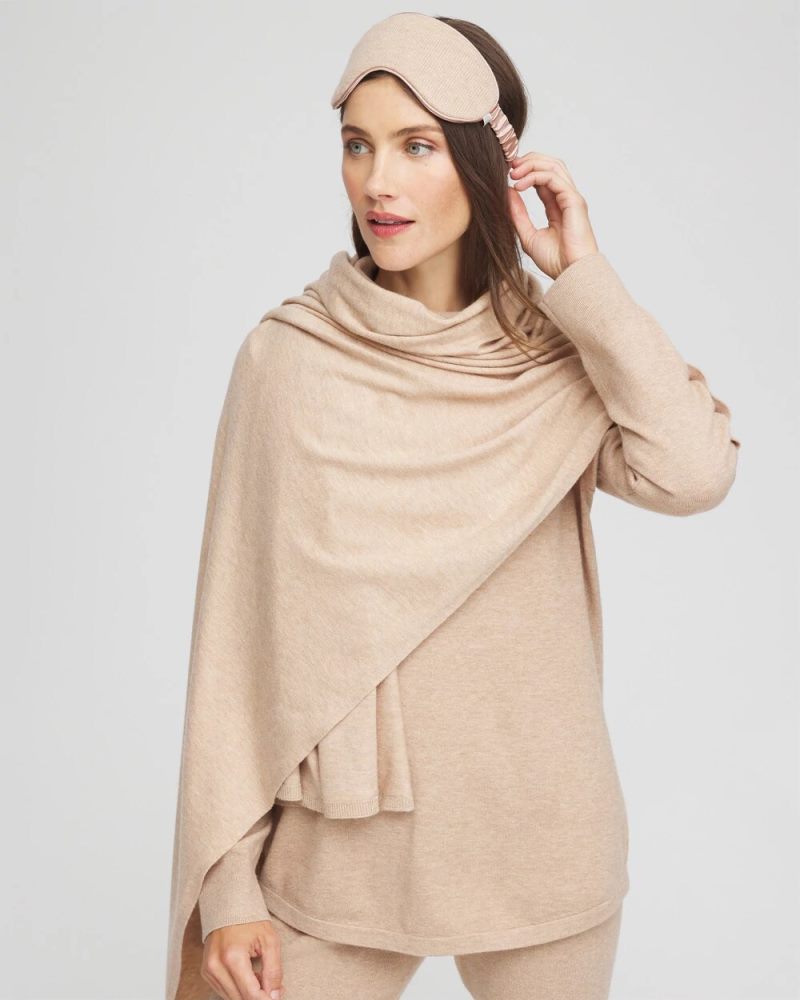 Chicos Wrap & Eye Mask Travel Set - TAN