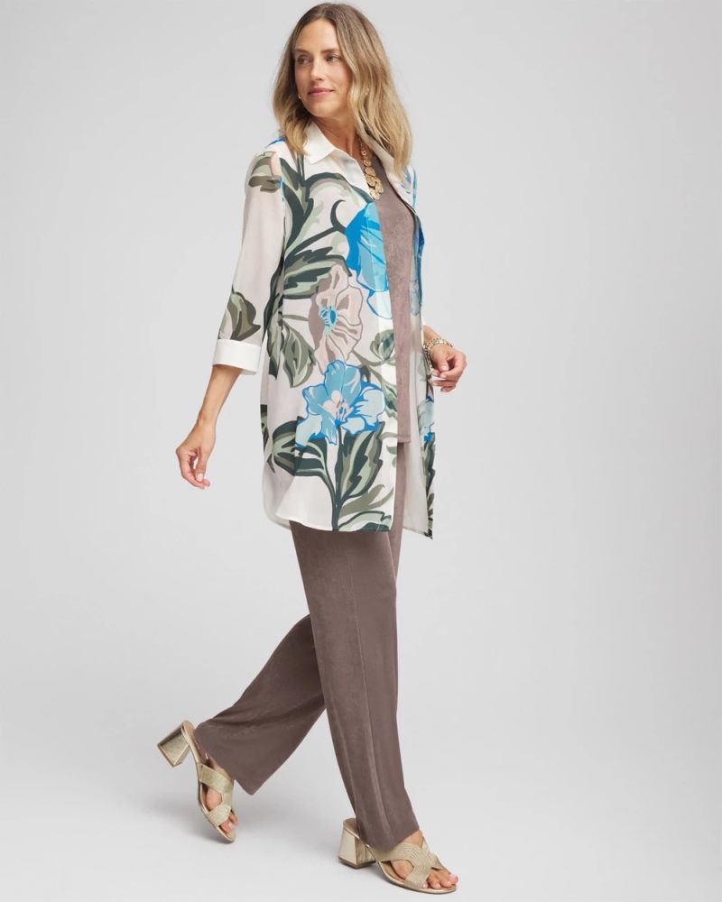 Chicos Travelers™ Artisanal Chiffon Tunic - DARKEST SPRUCE