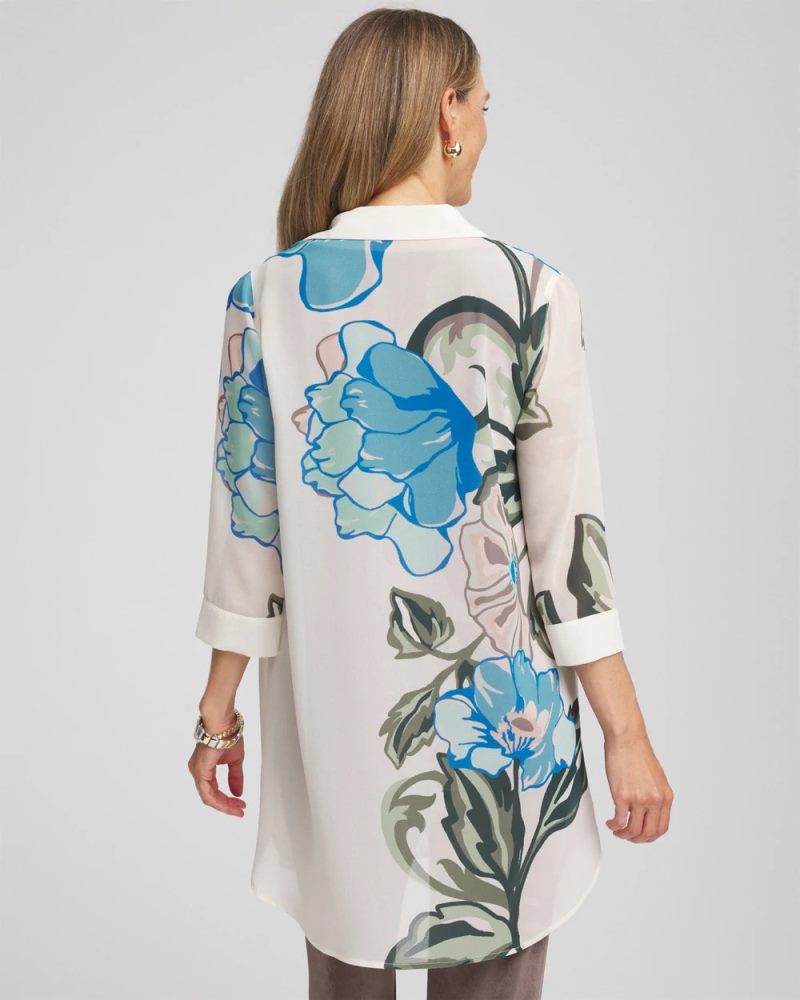 Chicos Travelers™ Artisanal Chiffon Tunic - DARKEST SPRUCE