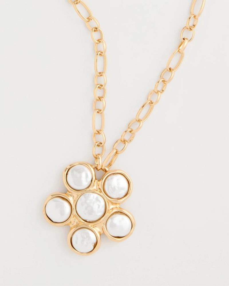 Chicos Siren Faux Pearl Pendant Necklace - PEARL