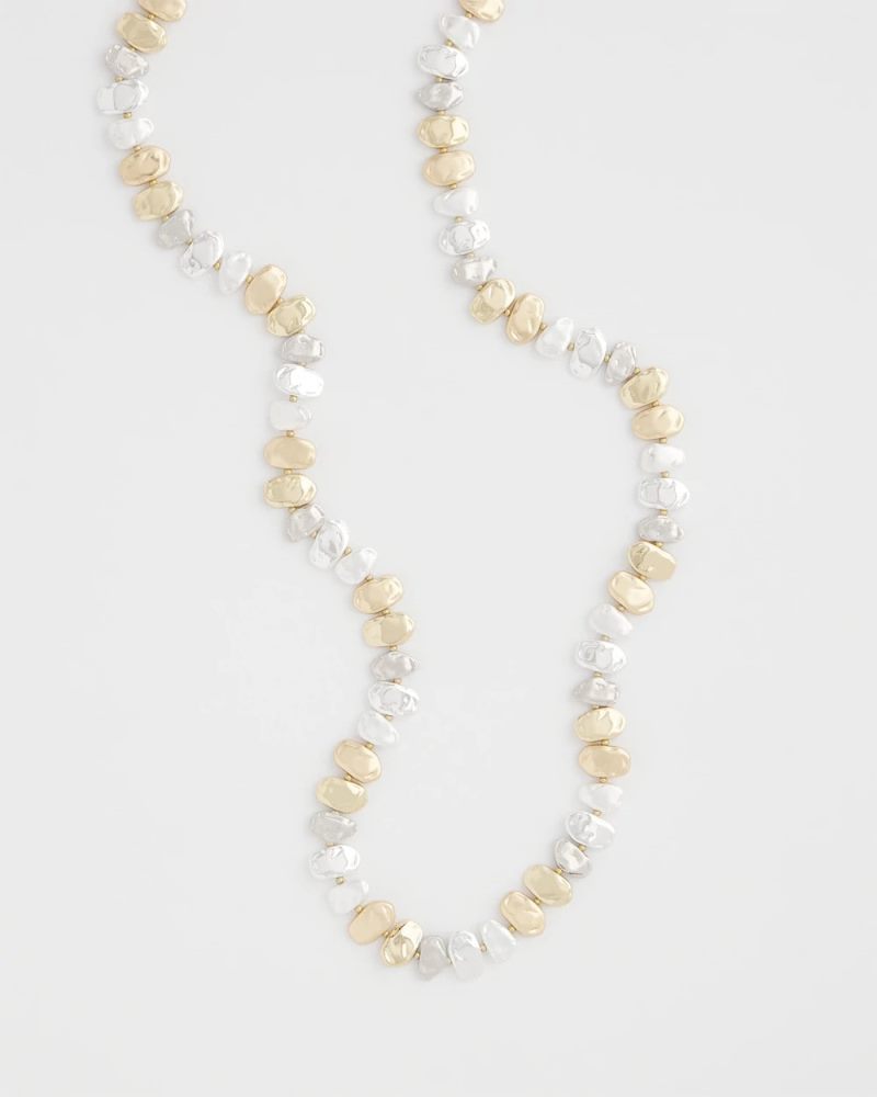 Chicos Mixed Metal Long Single Strand Necklace - MIXED METALS