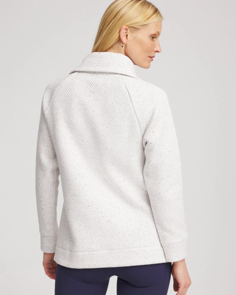 Chicos Zenergy® Textured Rib Tunic - LIGHT HEATHER GRAY