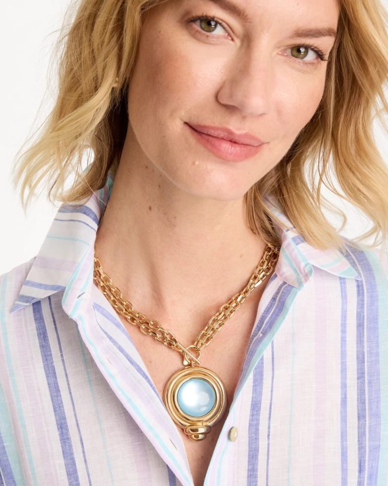 Chicos Twice As Nice Aqua Pendant Necklace - AQUA