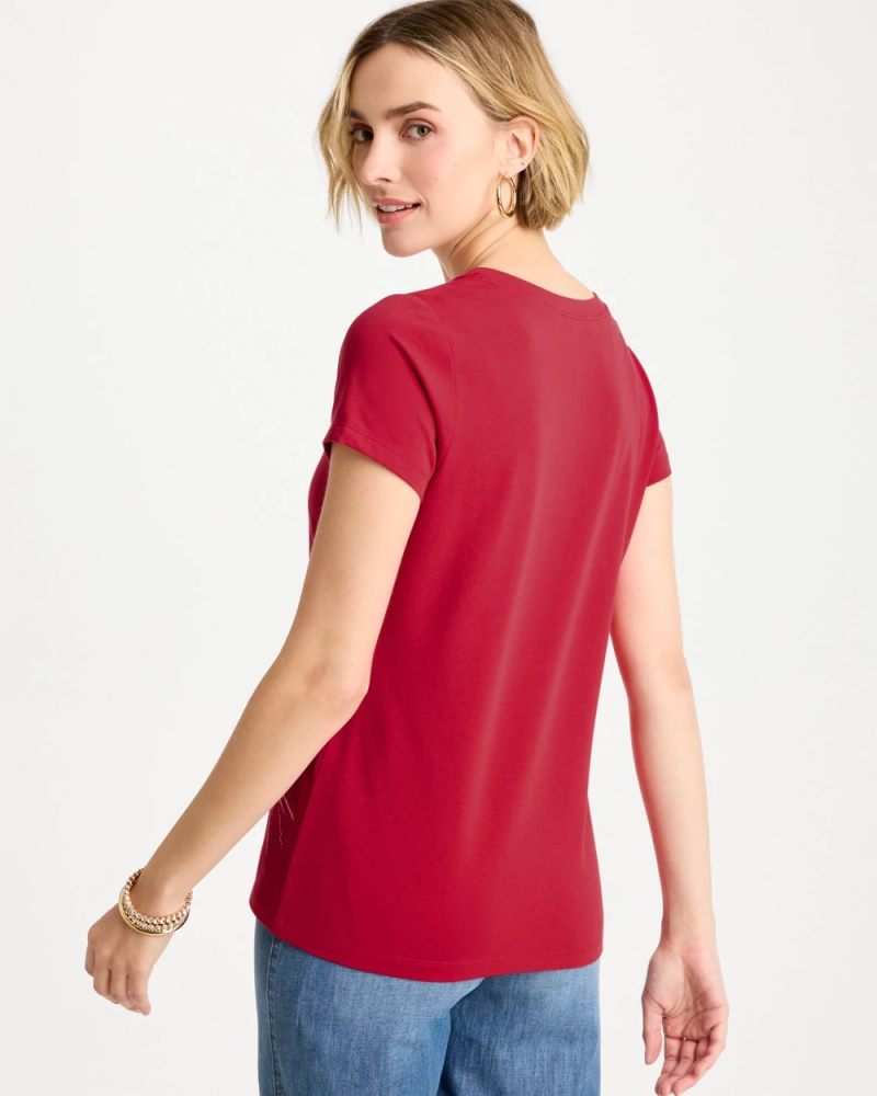 Chicos Fireworks Tee - CHERRY LUSH