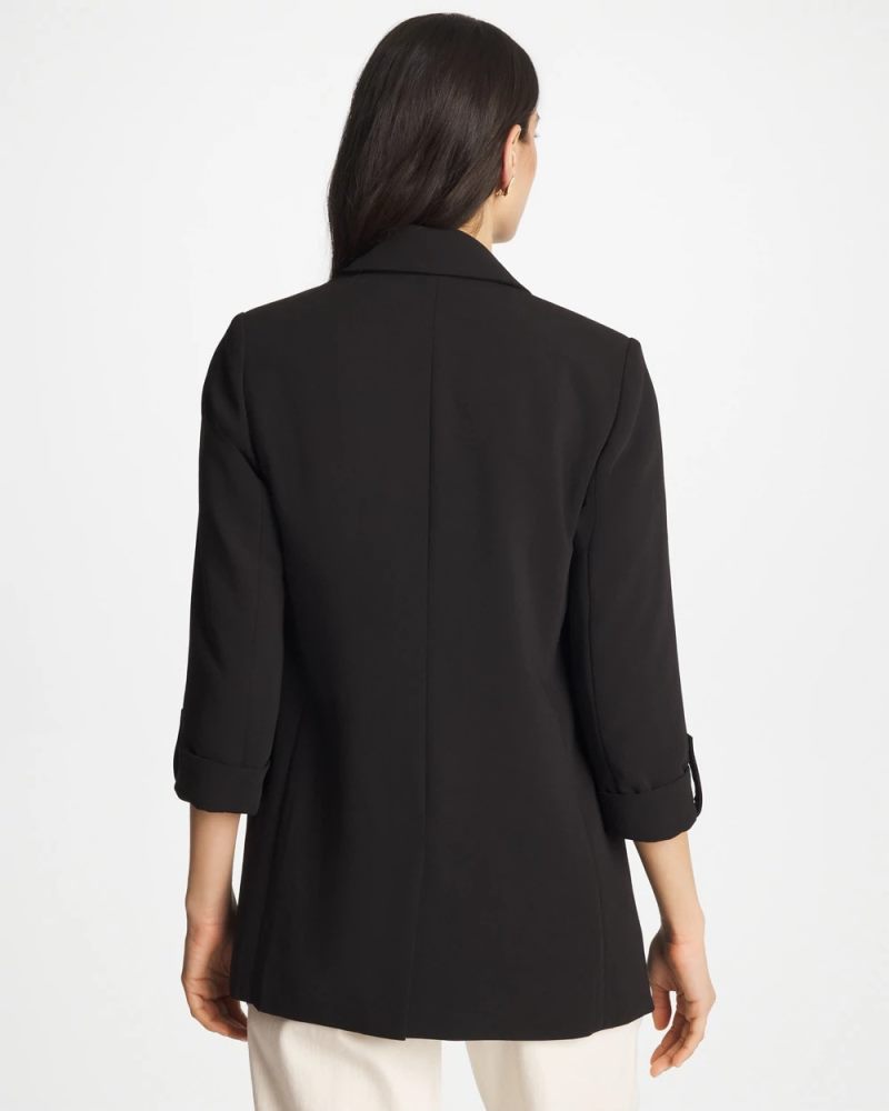 Chicos Boyfriend Crepe Blazer - BLACK