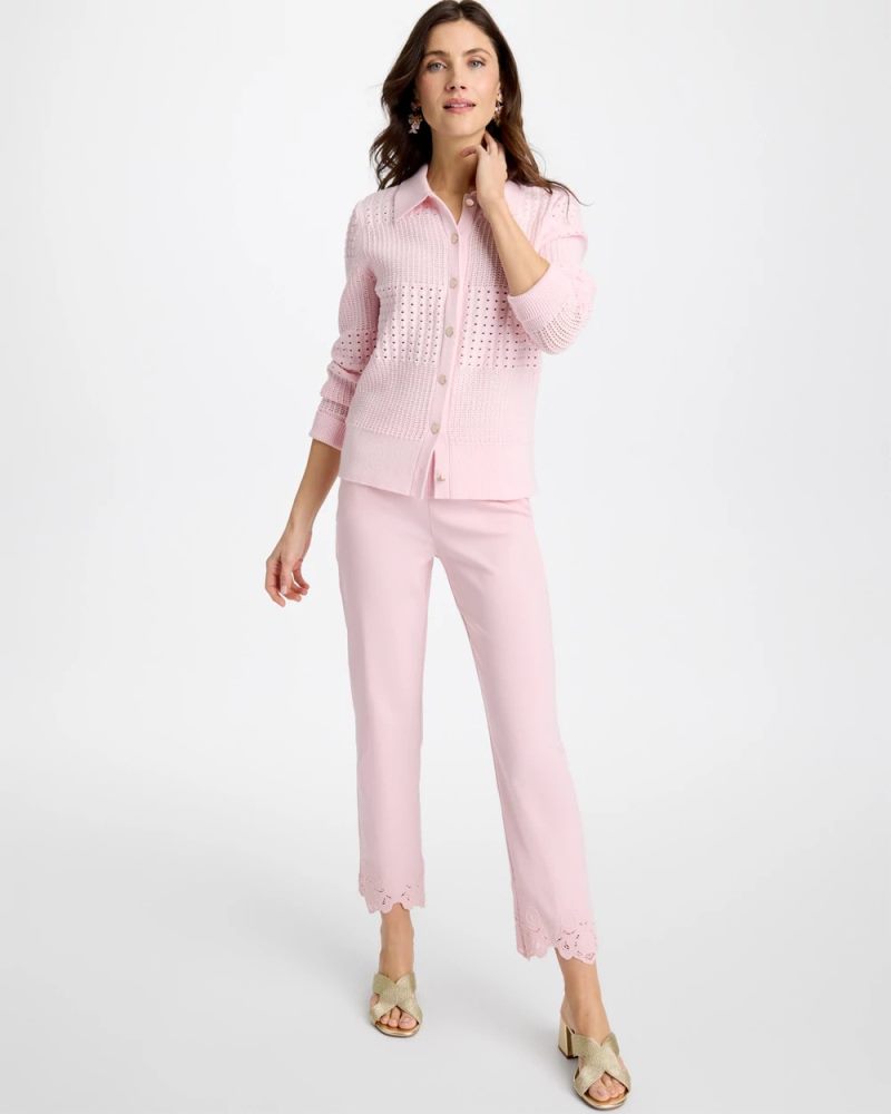 Chicos Textured Button-Front Cardigan - SWEET BLOSSOM