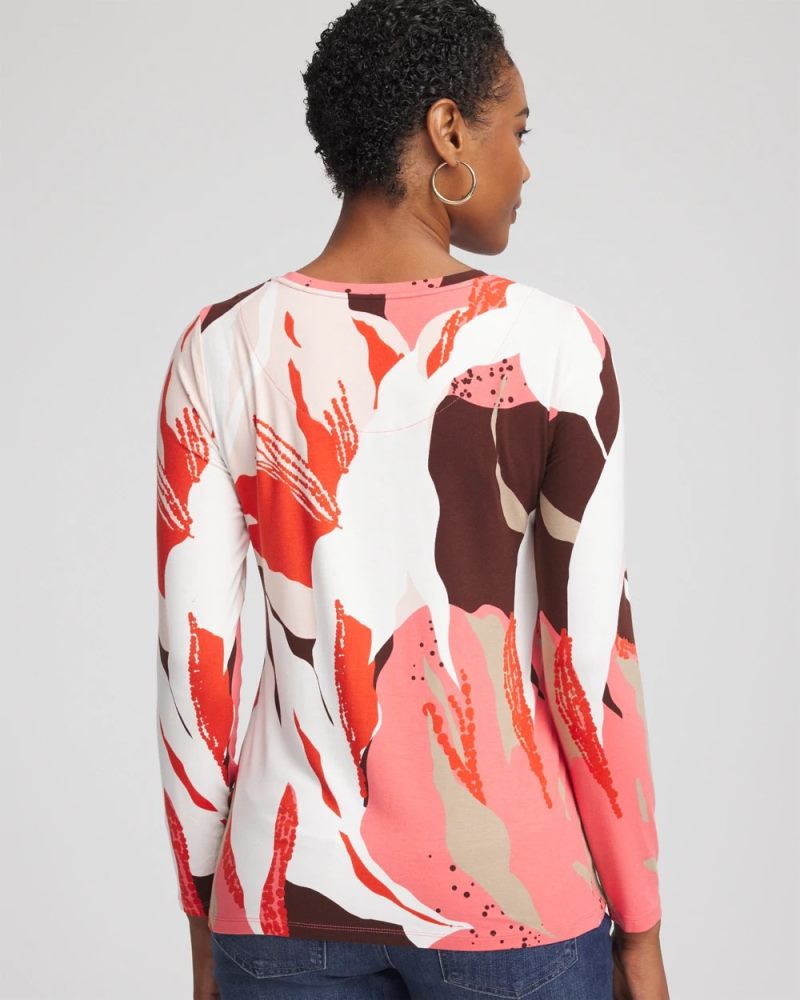 Chicos Tropical Touch of Cool™ Layering Tee - SIESTA ROSE