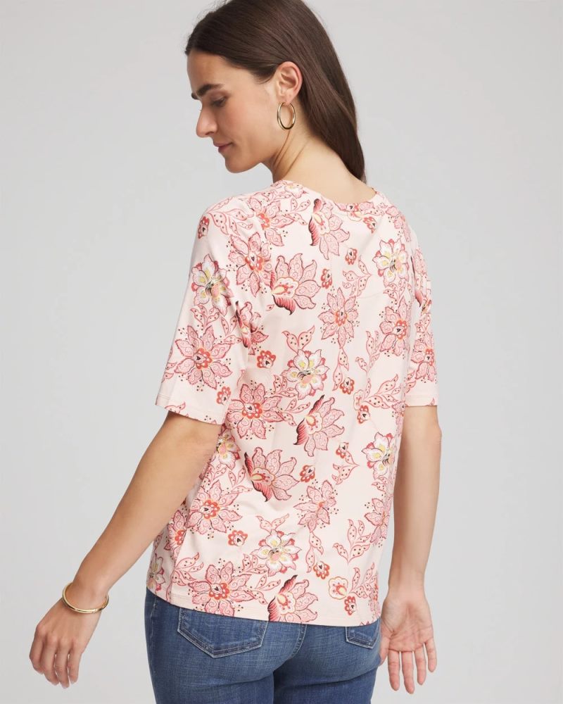 Chicos Elbow Sleeve Tee - SIESTA ROSE