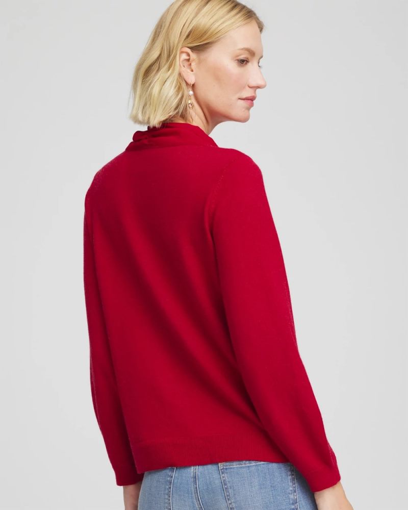 Chicos Bow-Detailed Sweater - CARMINE RED