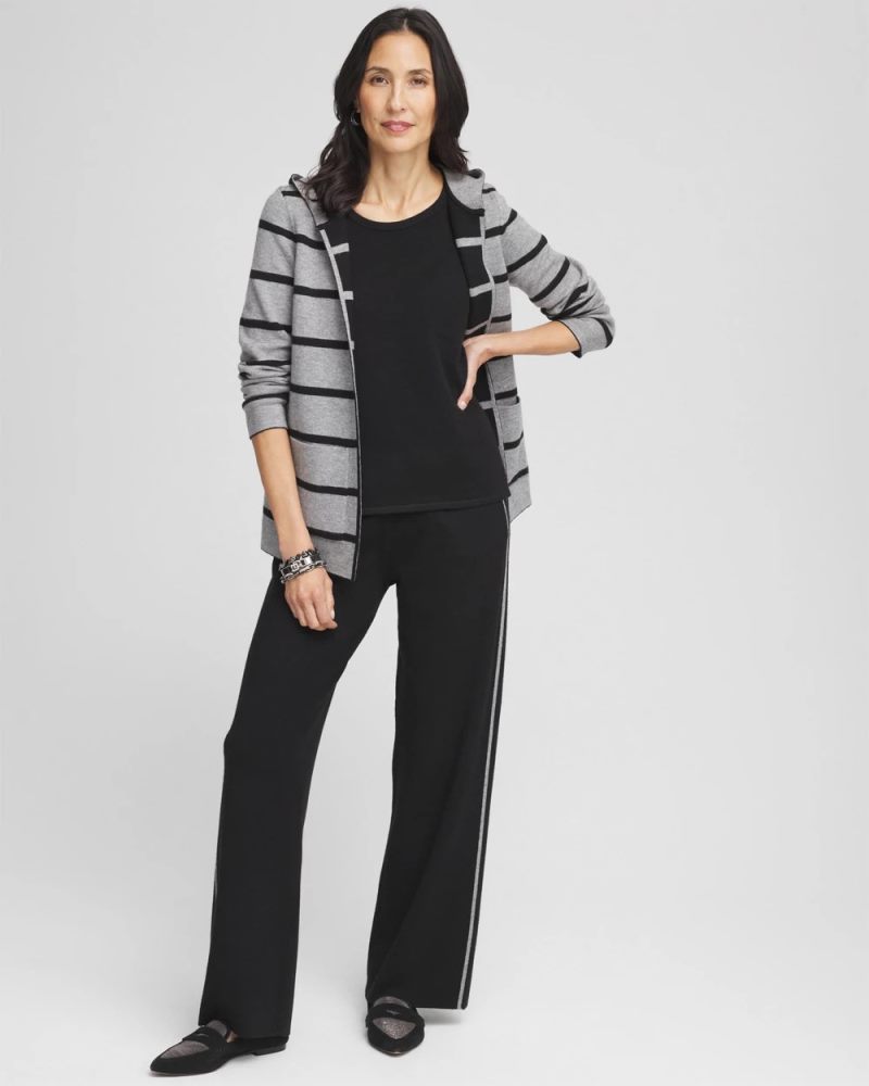 Chicos Zenergy® Luxe Side Stripe Ankle Pants - BLACK