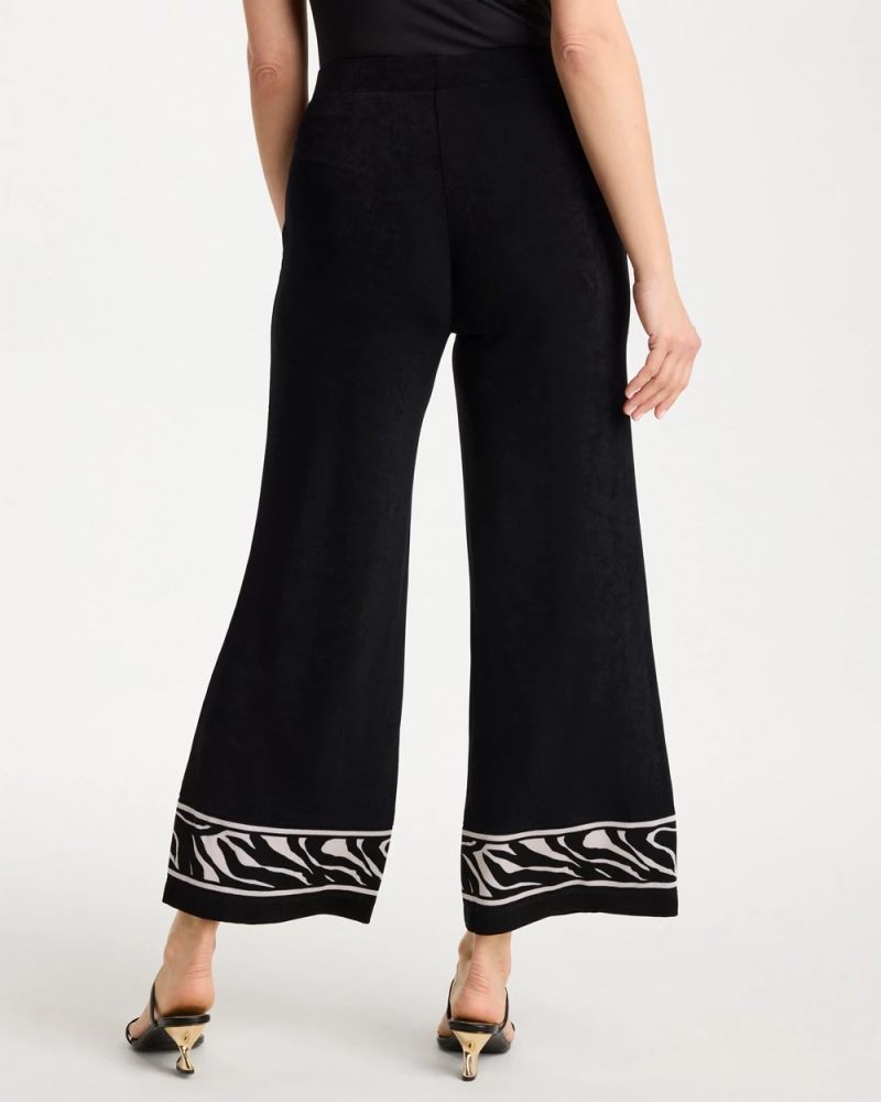 Chicos Abstract Zebra Cropped Pants - TRAVELERS BLACK