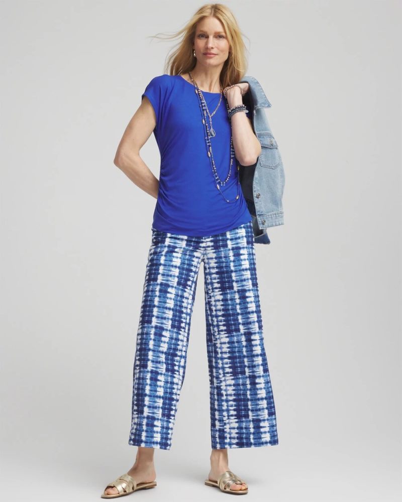 Chicos Cap Sleeve Dolman Tee - RICH COBALT