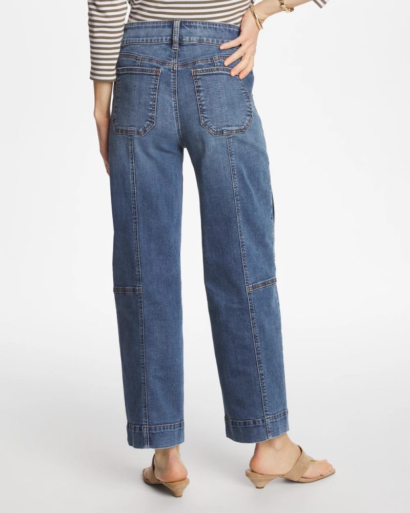 Chicos Utility Wide Pull-On Crop - DENALI INDIGO