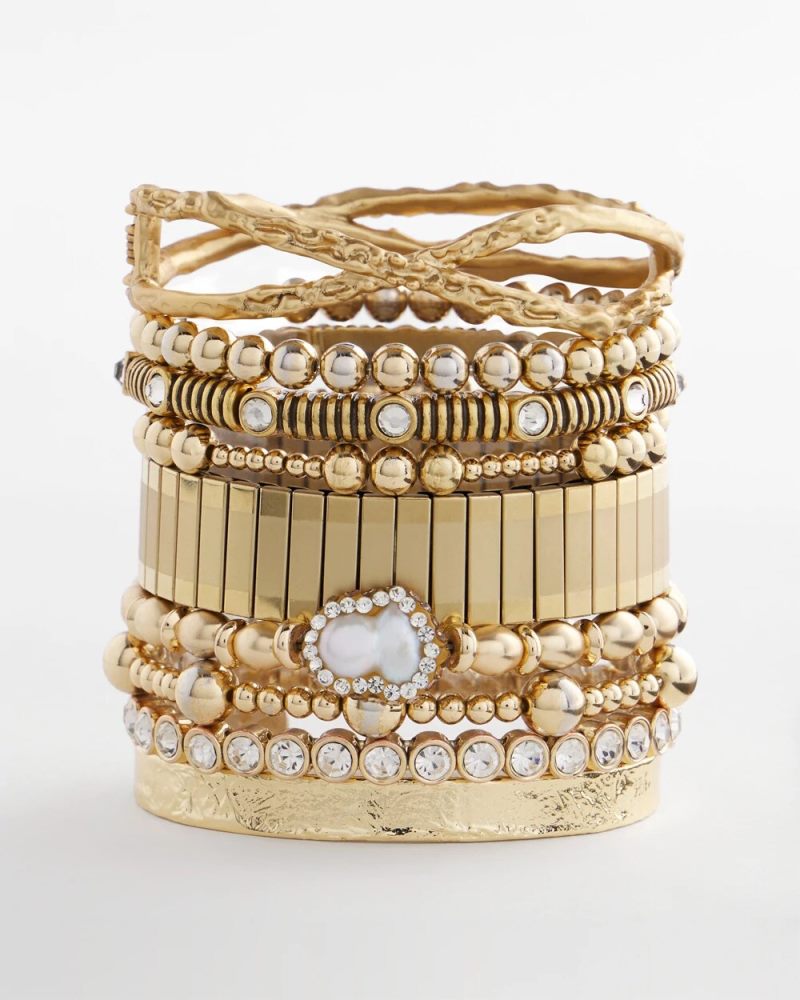 Chicos Goldtone Stretch Bracelet - GOLD