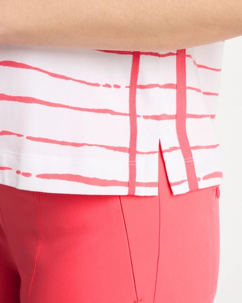 Chicos Zenergy® UPF Striped Dolman Tee - CALYPSO CORAL
