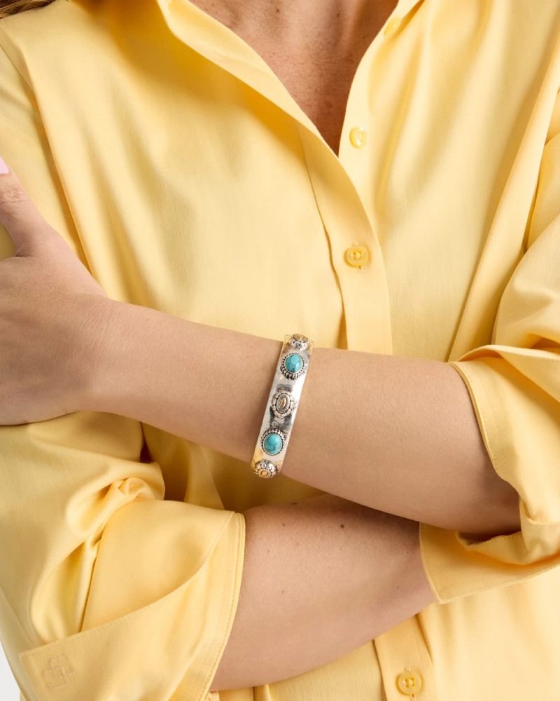Chicos Turquoise Mixed Metal Bangle - TURQUOISE