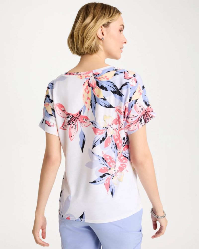Chicos Zenergy® Lily Drop Shoulder Tee - CALYPSO CORAL