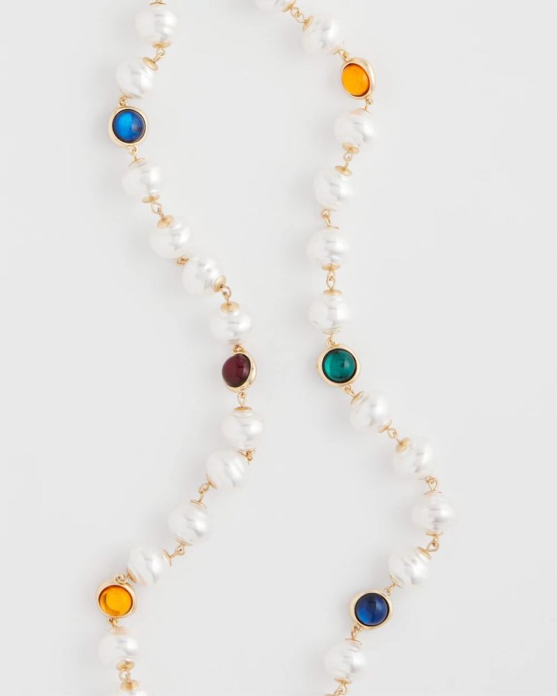 Chicos Beaded Faux Pearl Single-Strand Necklace - PEARL