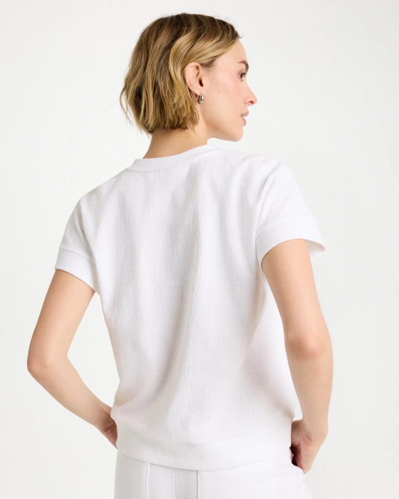 Chicos Zenergy® Crosshatch Knit Top - ALABASTER